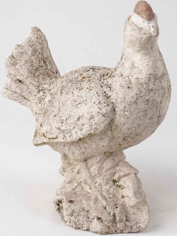 Vintage weathered cement bird sculpture
