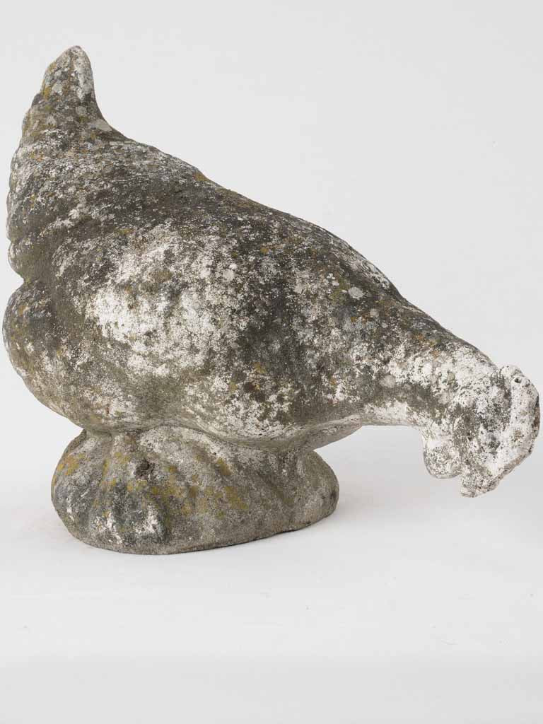 Vintage French garden decoration of a foraging hen 11¾"