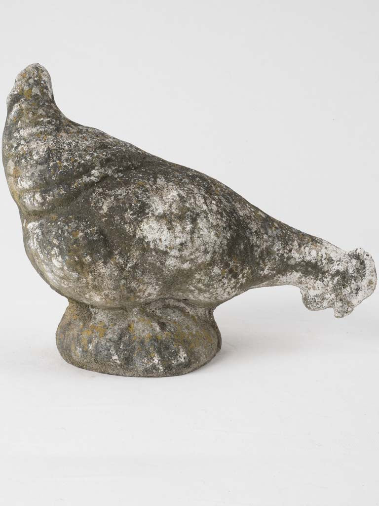 Vintage French garden decoration of a foraging hen 11¾"