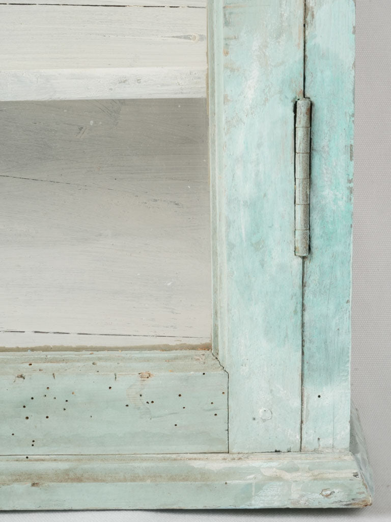 Antique French wall vitrine - light blue 48½" x24½"