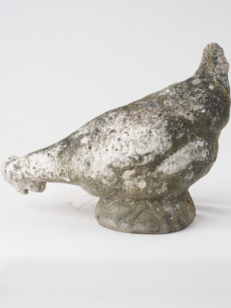 Vintage French garden decoration of a foraging hen 11¾"
