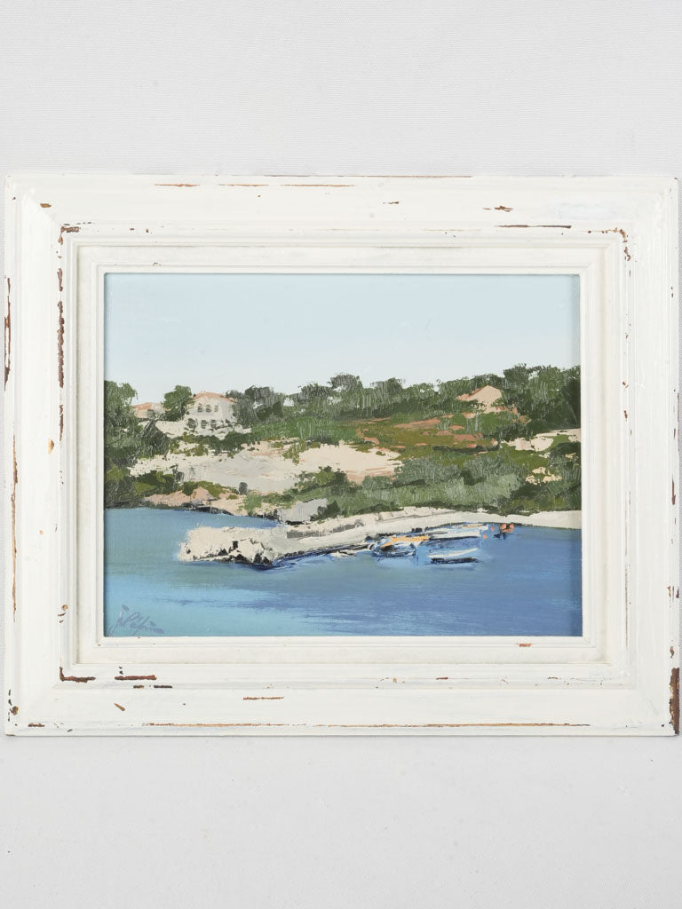 Late 20th-Century Painting of a Coastal Scene by Jean Louis Pepin - 15¼" x 18½"