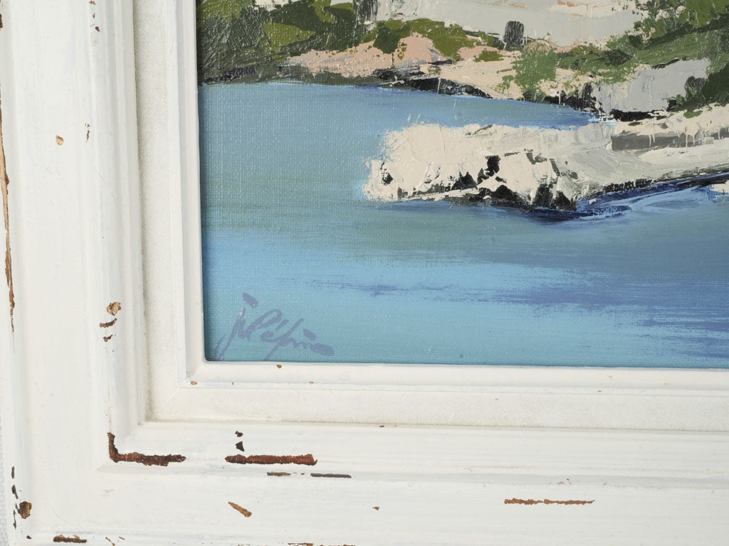 Late 20th-Century Painting of a Coastal Scene by Jean Louis Pepin - 15¼" x 18½"