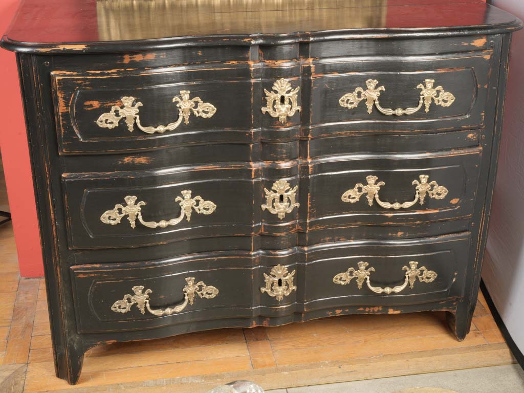 Graceful vintage commode, transitional style