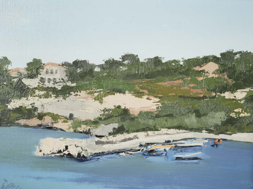 Late 20th-Century Painting of a Coastal Scene by Jean Louis Pepin - 15¼" x 18½"