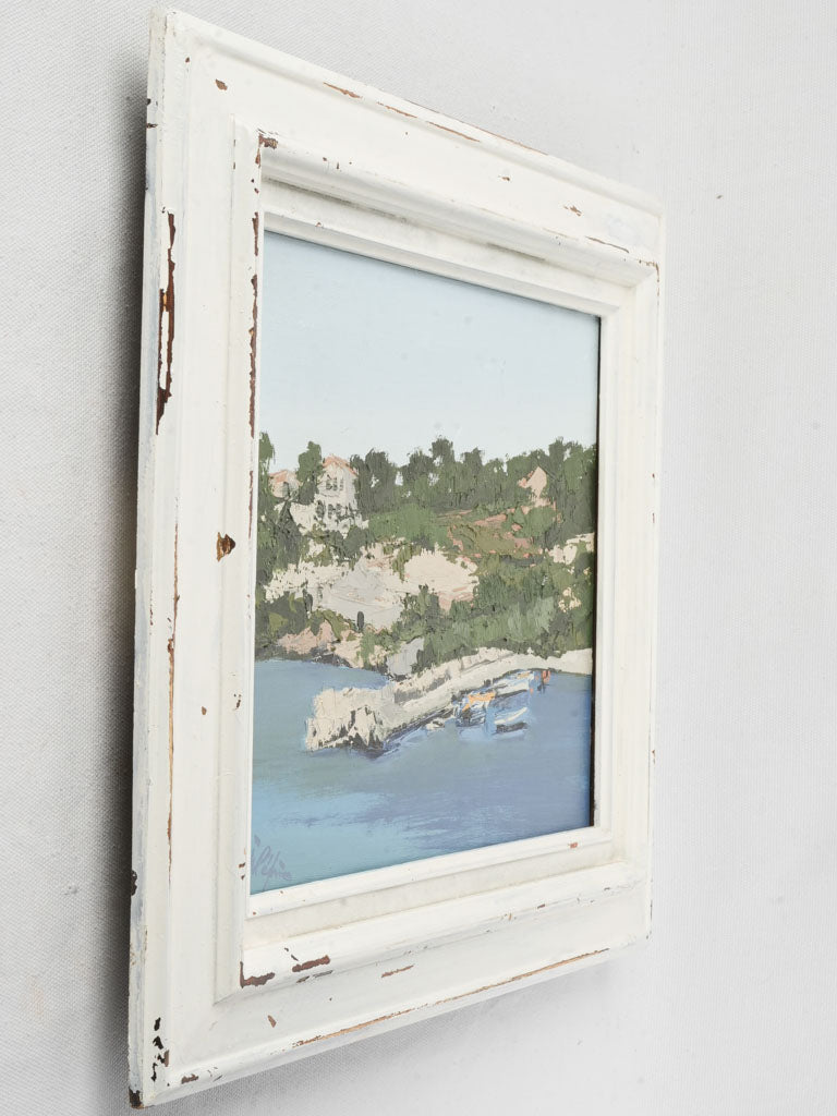Late 20th-Century Painting of a Coastal Scene by Jean Louis Pepin - 15¼" x 18½"