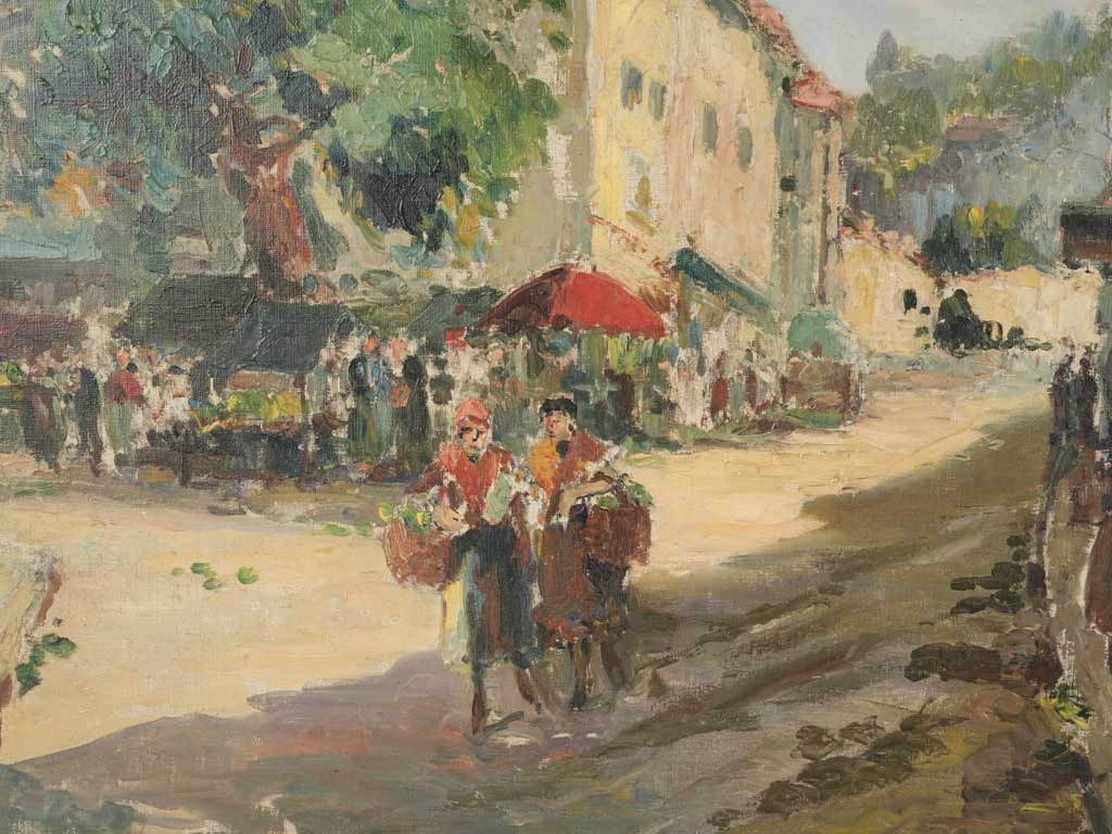 Antique market day illustration