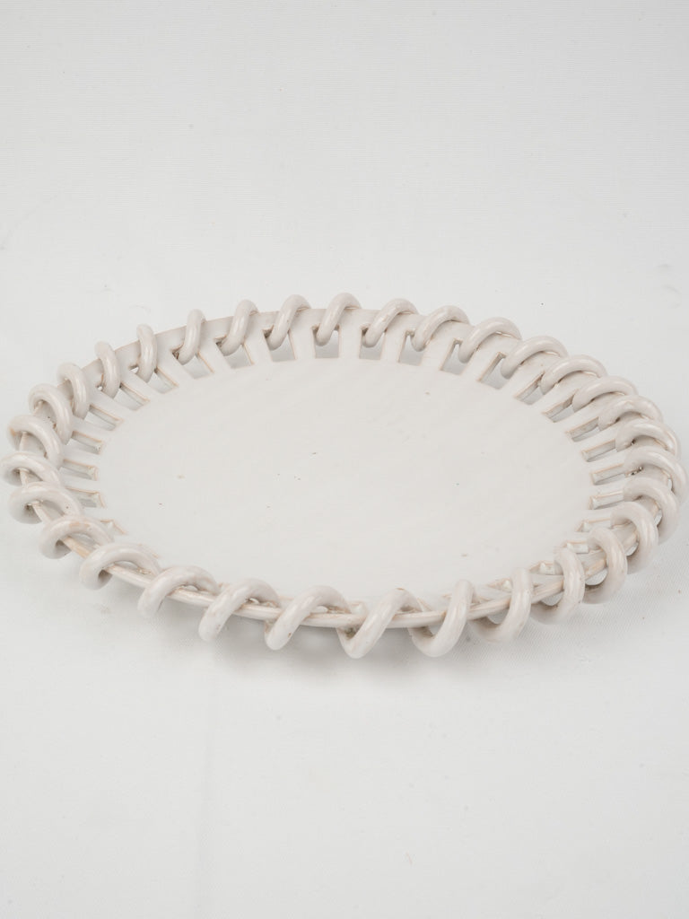 Elegant French White Ceramic Platter