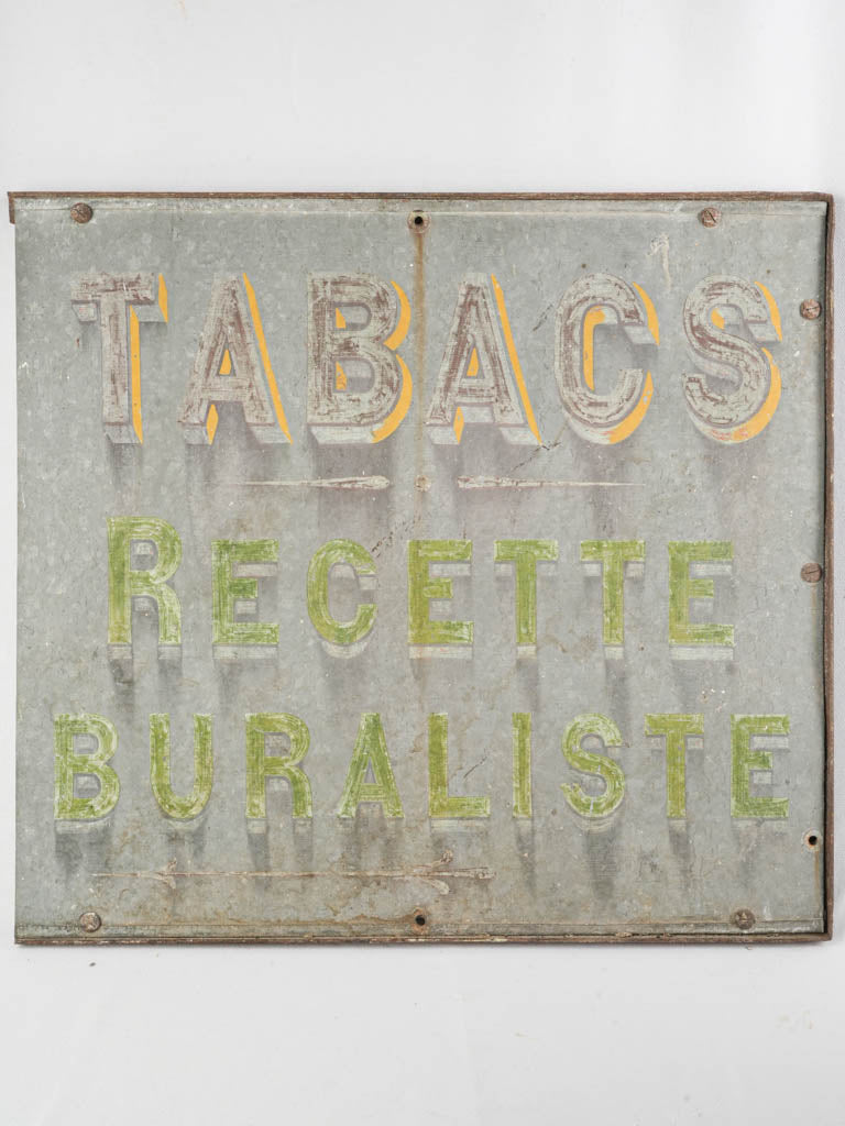 Vintage galvanized French shop sign