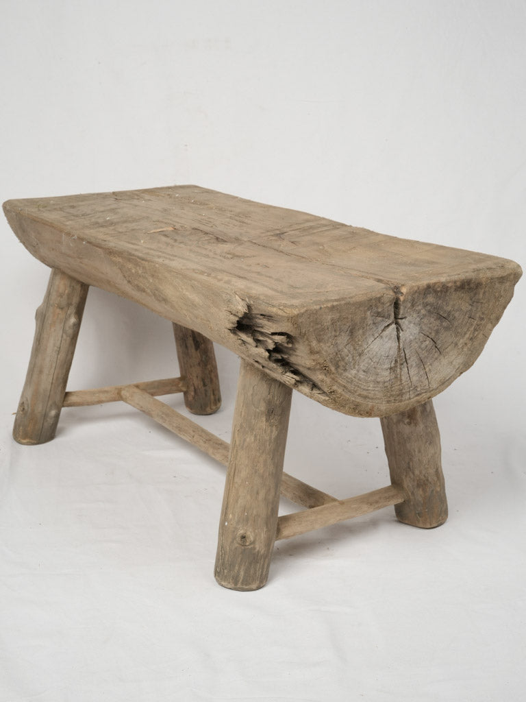 Rustic driftwood log coffee table