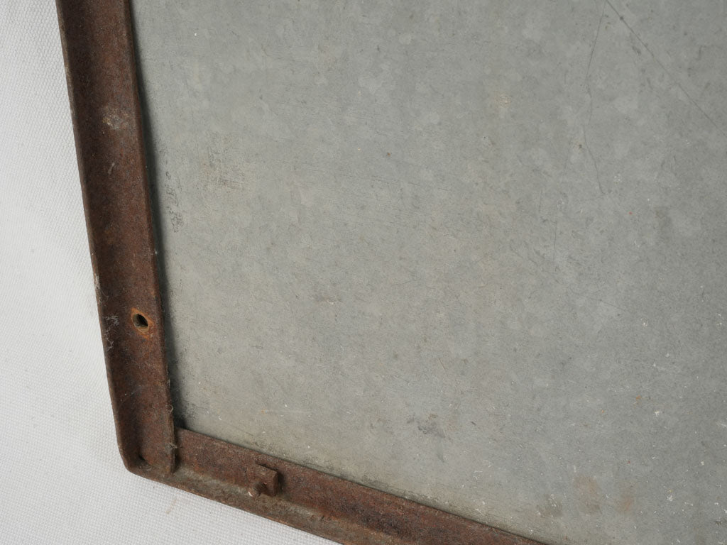 Rustic oxidized steel store sign