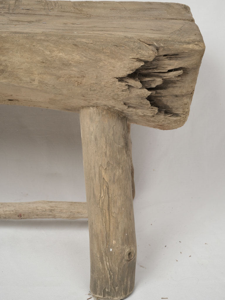 Aged primitive driftwood coffee table