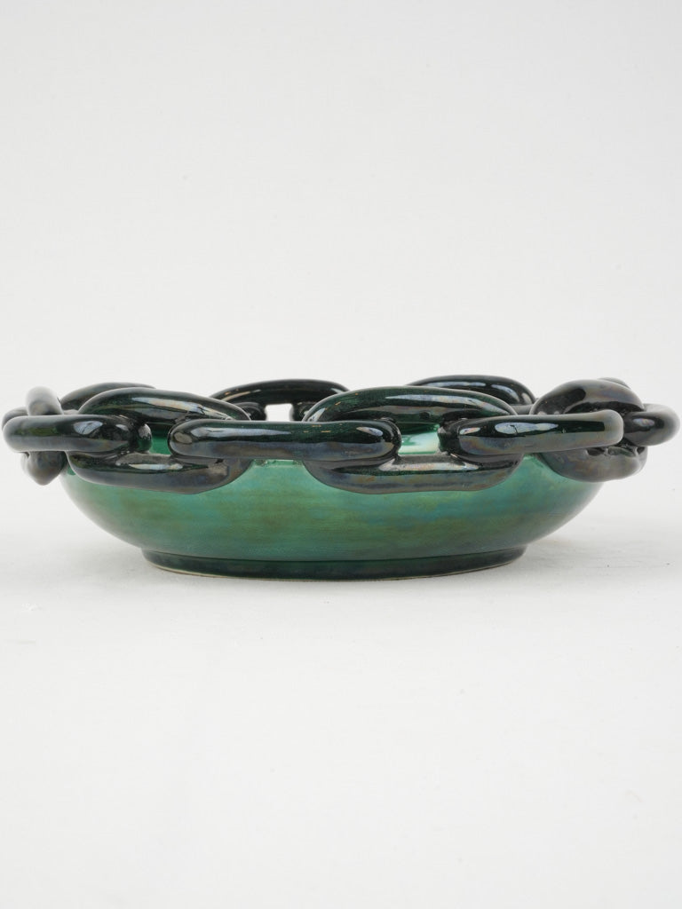 Sculptural Ceramic Chain-Link Bowl