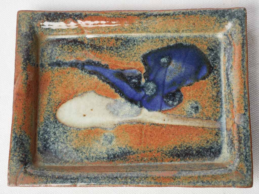 Molten glaze stoneware trays duo