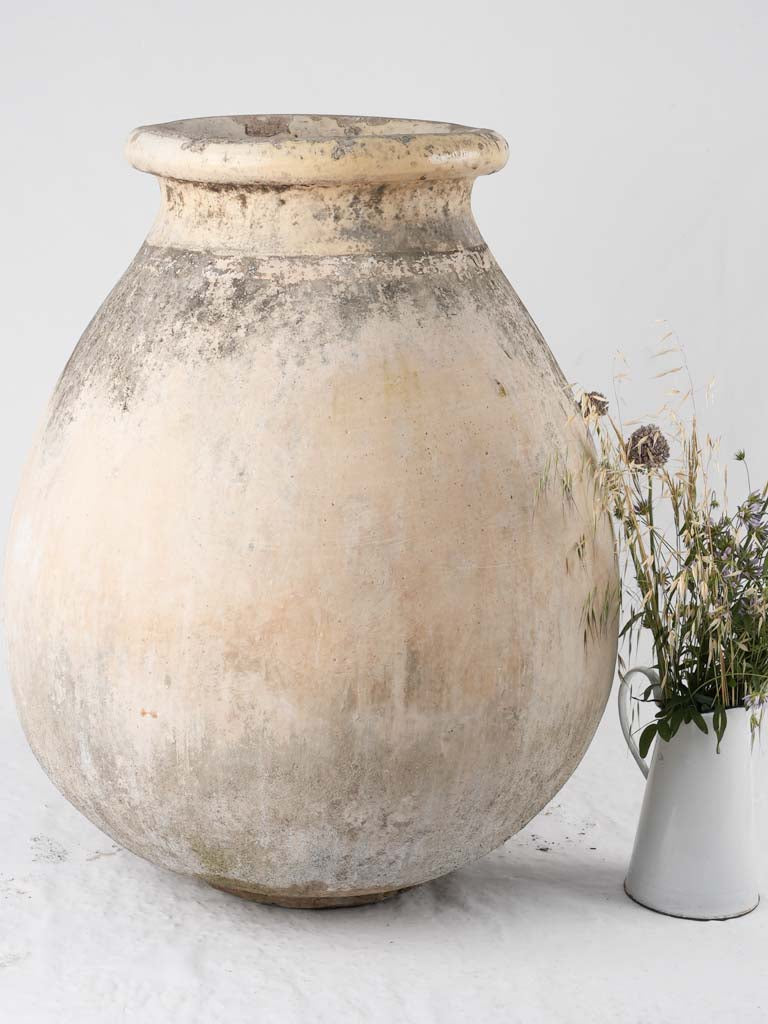 Rustic aged olive oil container
