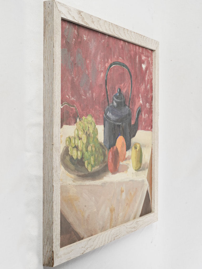 Contemporary French Still Life w/ Black Teapot and Bright Fruit - 21¾" x 25¼"