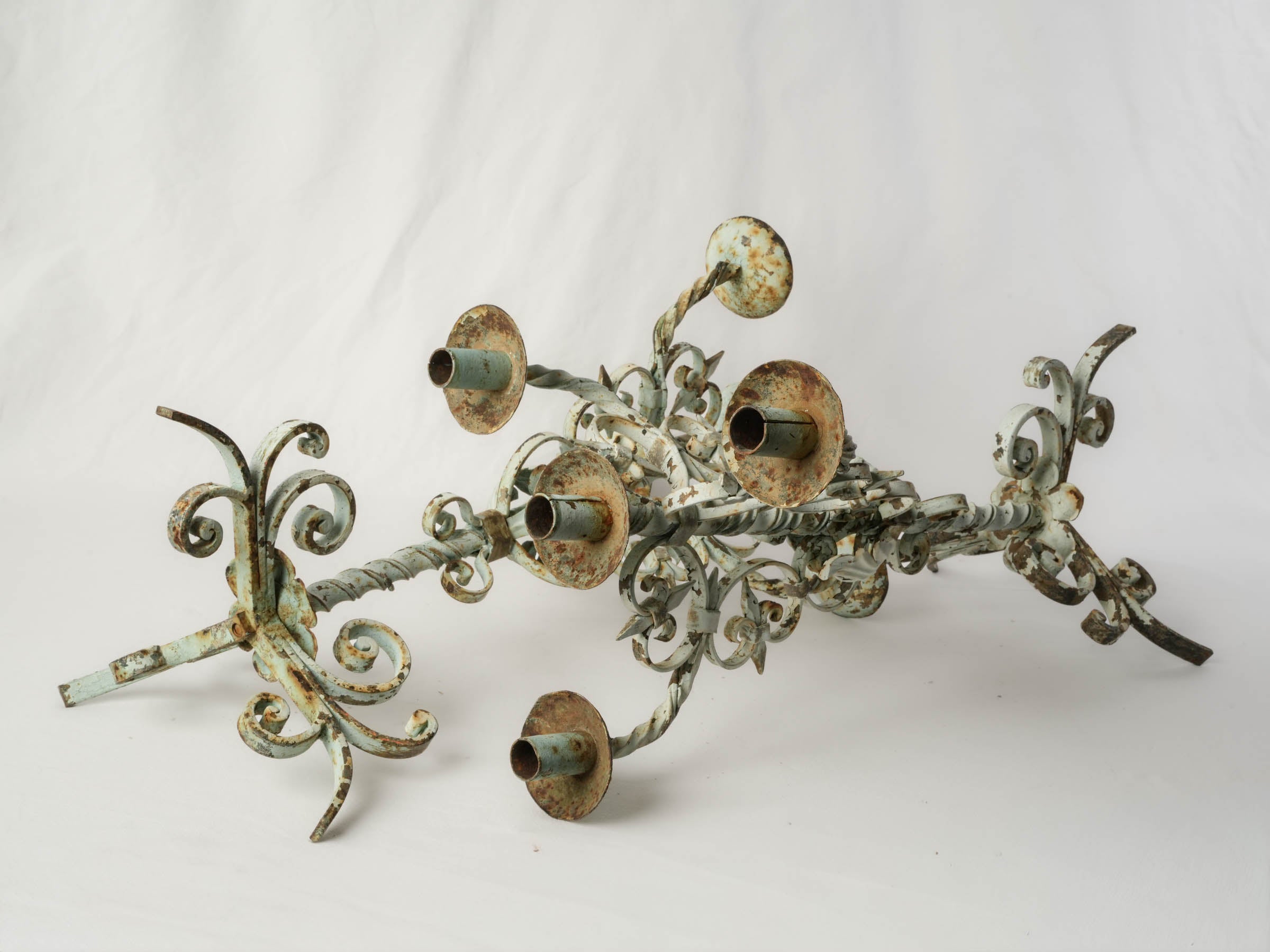 Pair of Large French Wrought-Iron Candelabra, Early 20th Century - 25¼"