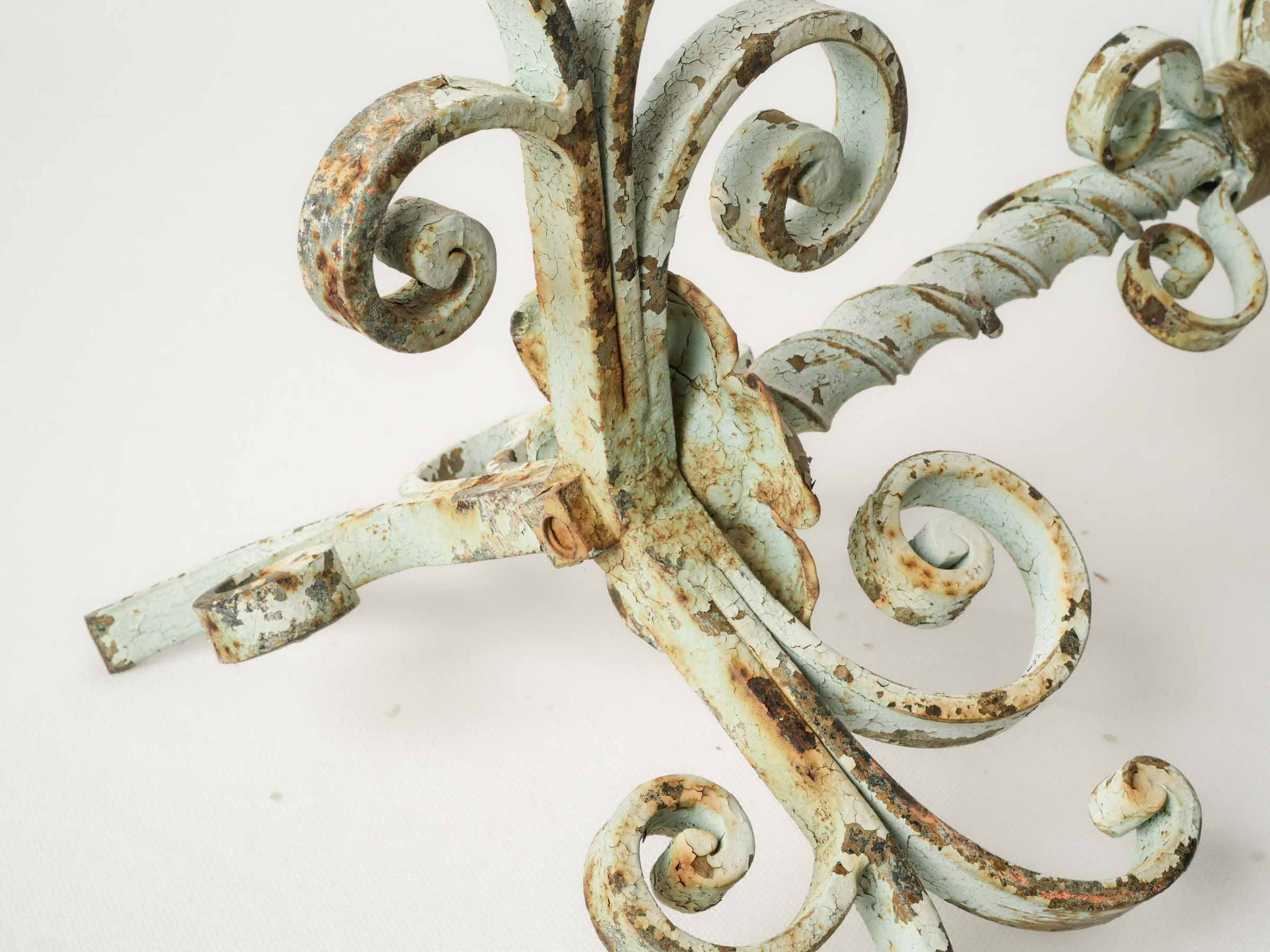 Pair of Large French Wrought-Iron Candelabra, Early 20th Century - 25¼"