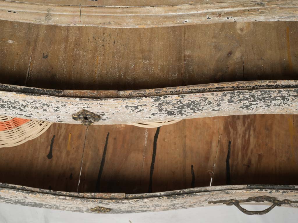 Timeless distressed oak commode from France