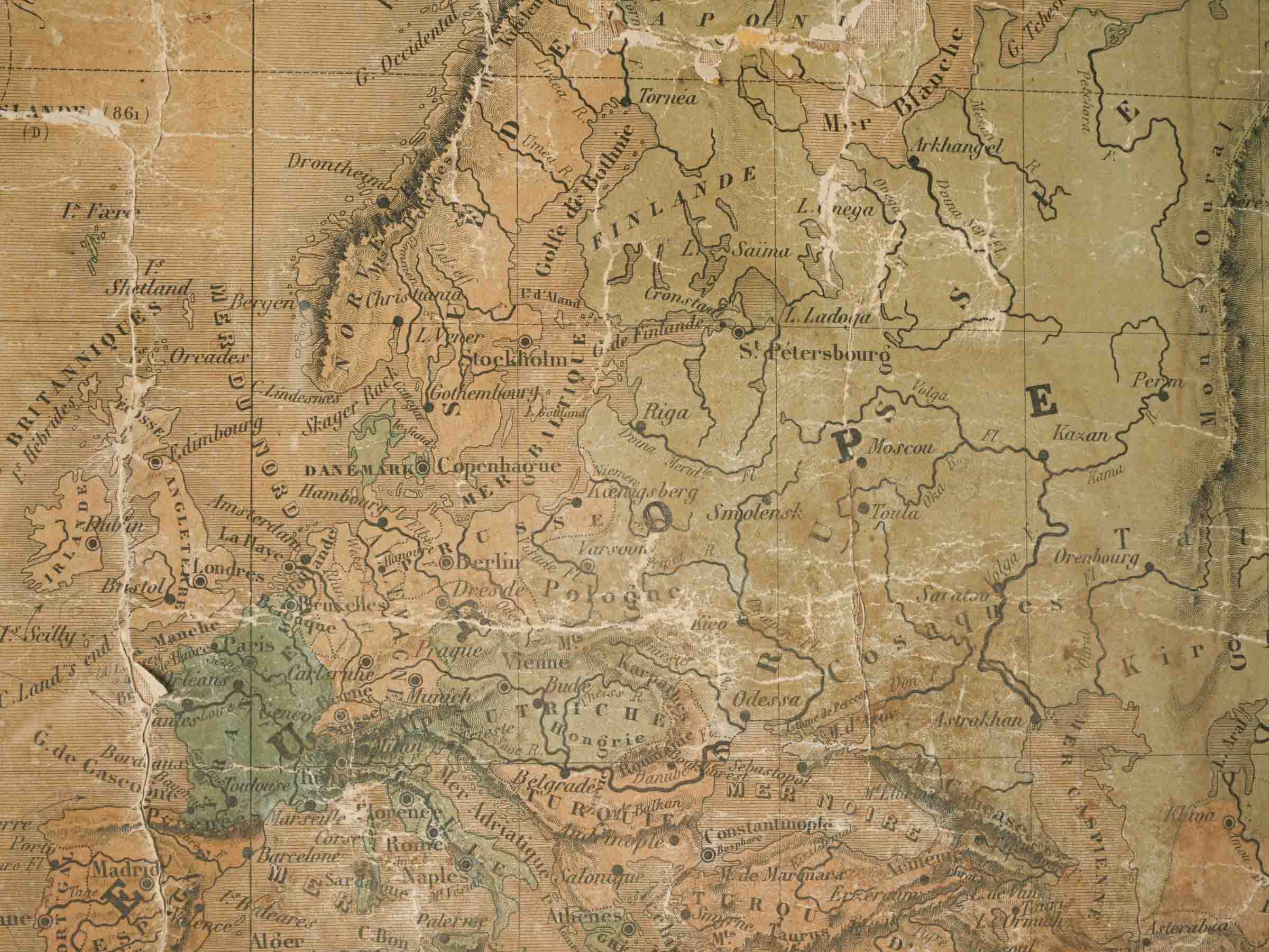 Antique didactic French teaching map