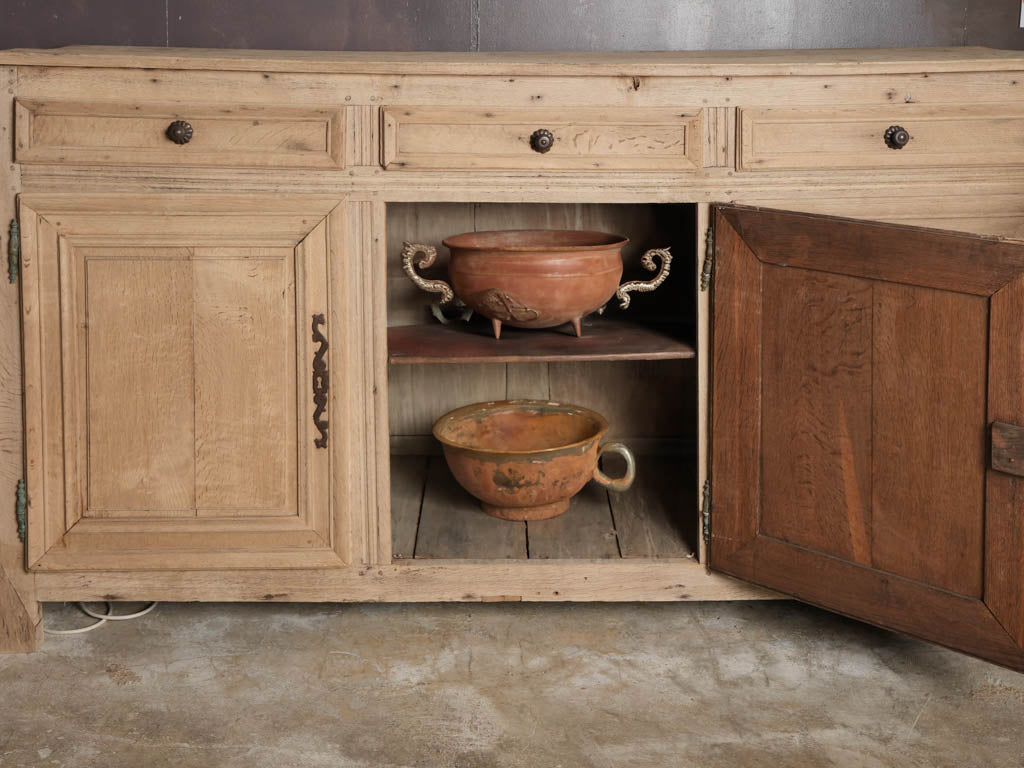 Traditional 18th-century oak enfilade sideboard