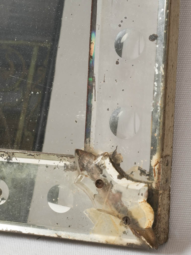 Venetian crafted aged rectangular mirror