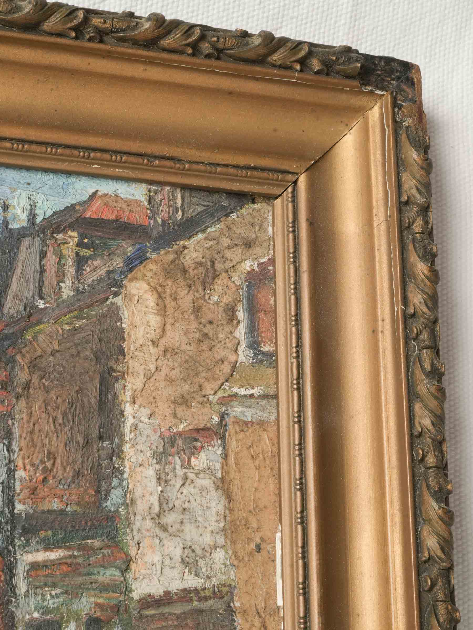 Warm earthy-toned framed painting