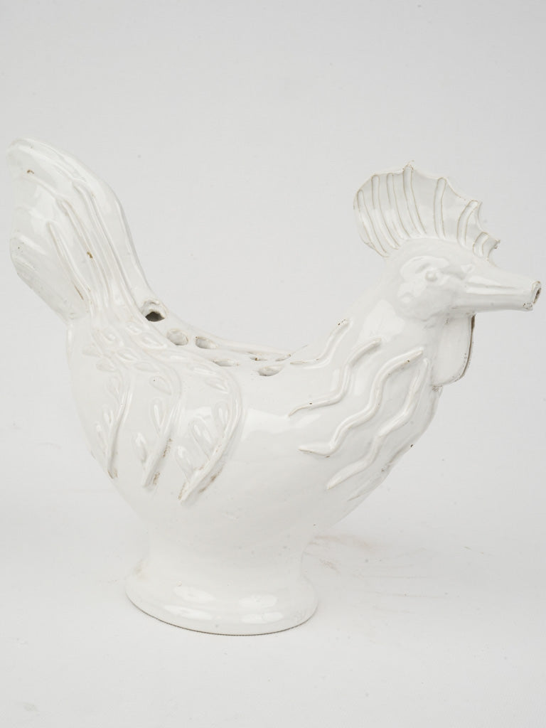 Timeless, handcrafted French ceramic rooster holder