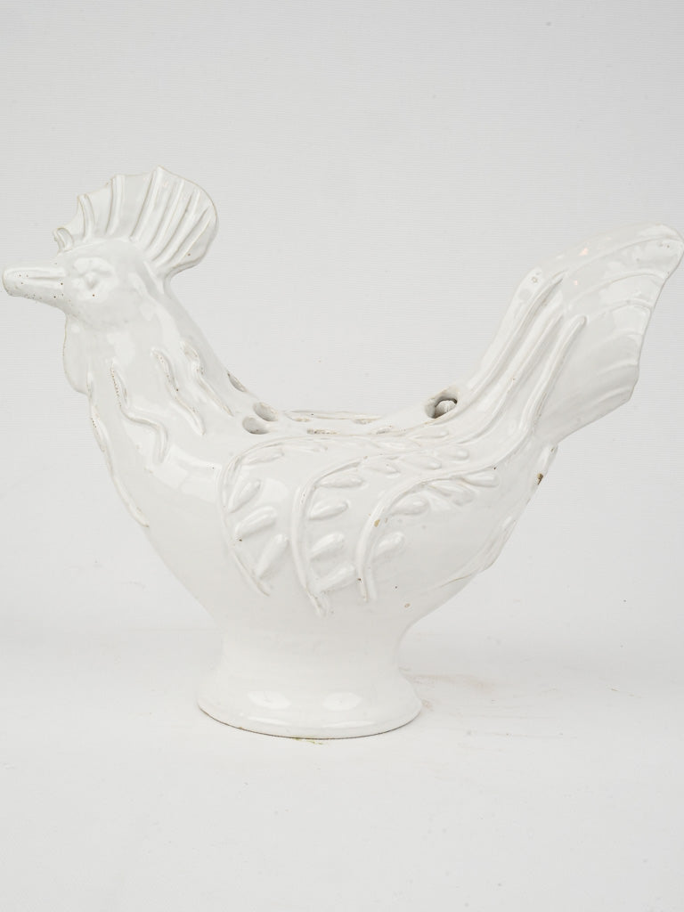 Charming, vintage French ceramic rooster holder
