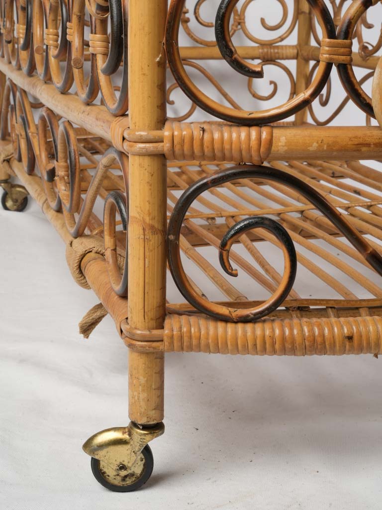 Ornate French wicker cradle