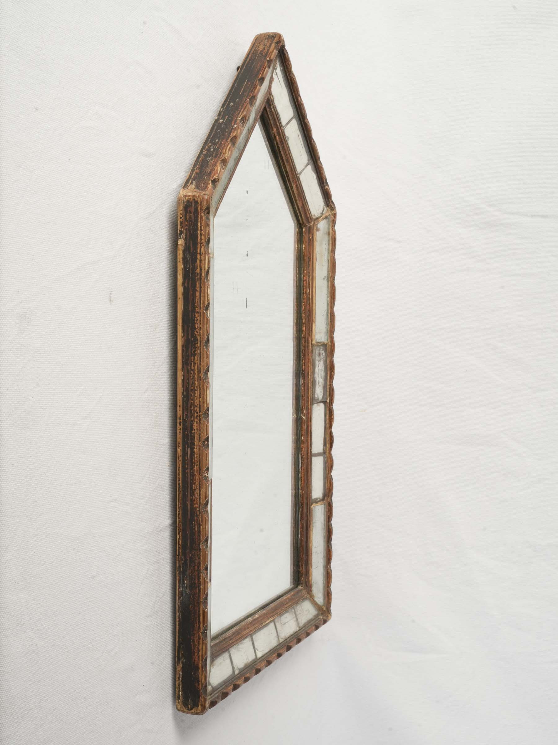 Atmospheric patina wooden mirror