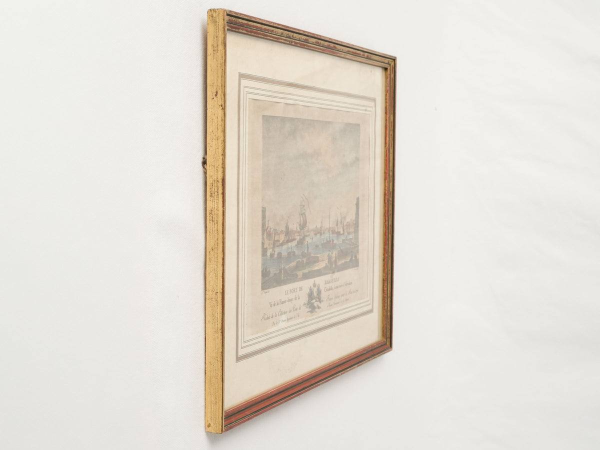 Historical French Harbor Scene