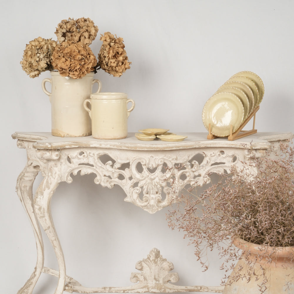 Exquisite, artisan-crafted, yellow-glazed side plates