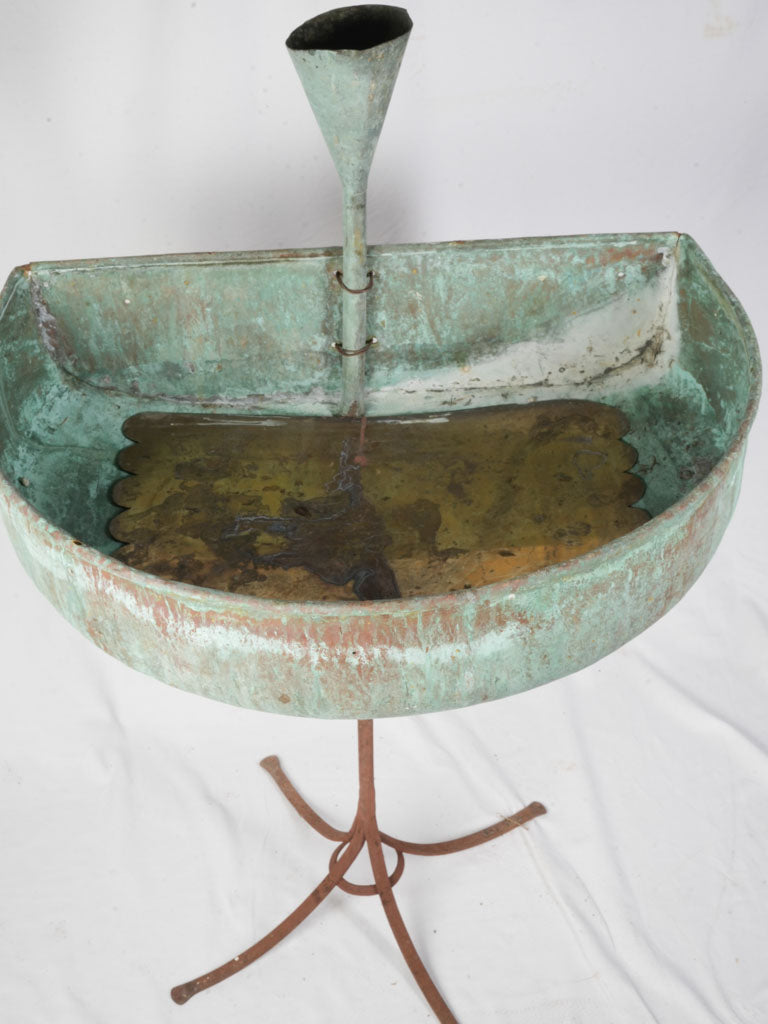 Aged copper and brass jardinière