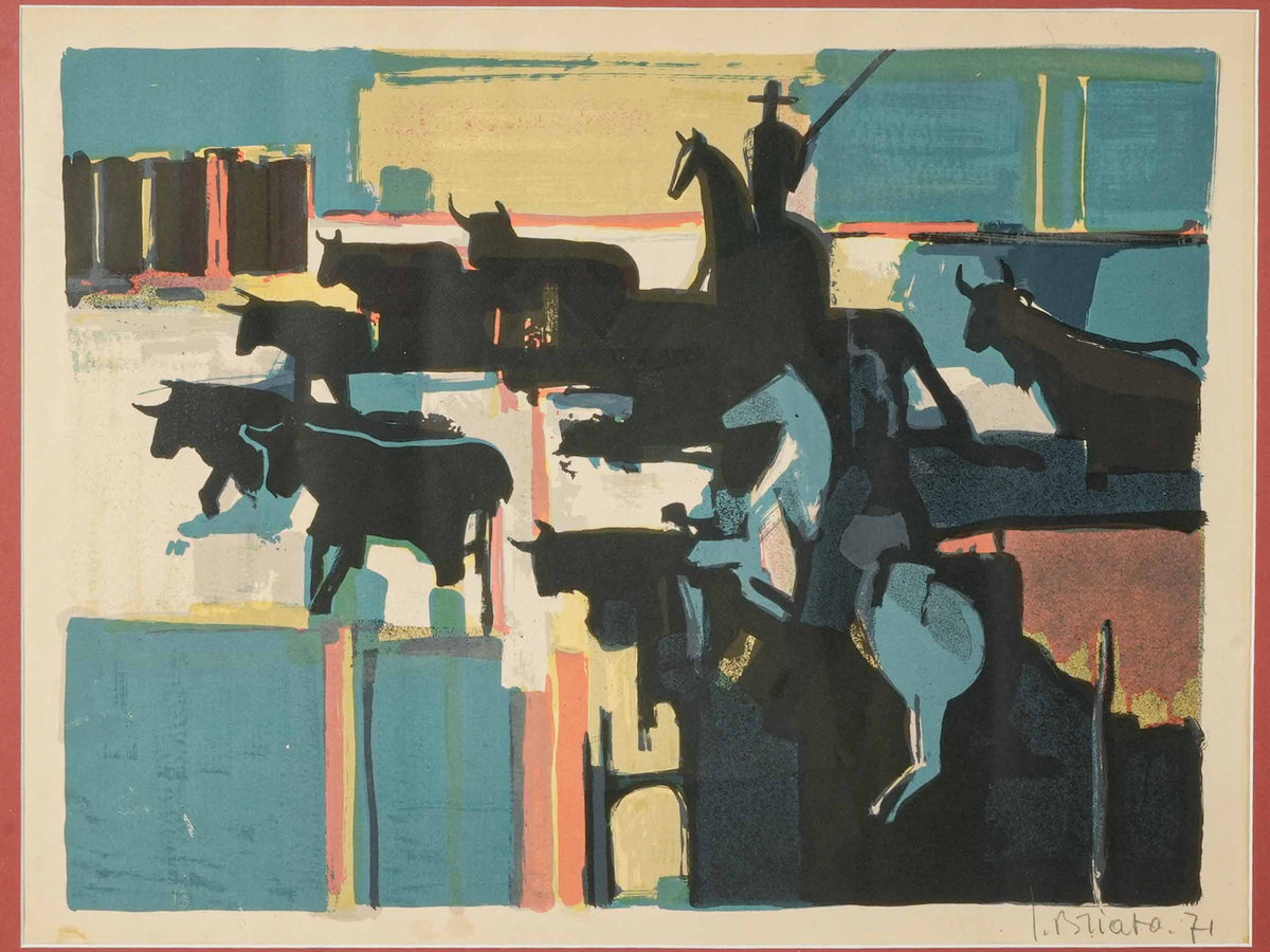 Bold graphic Georges Briata lithograph