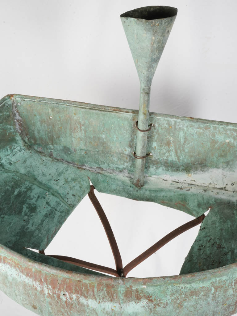 Sea-green mottled vintage planter