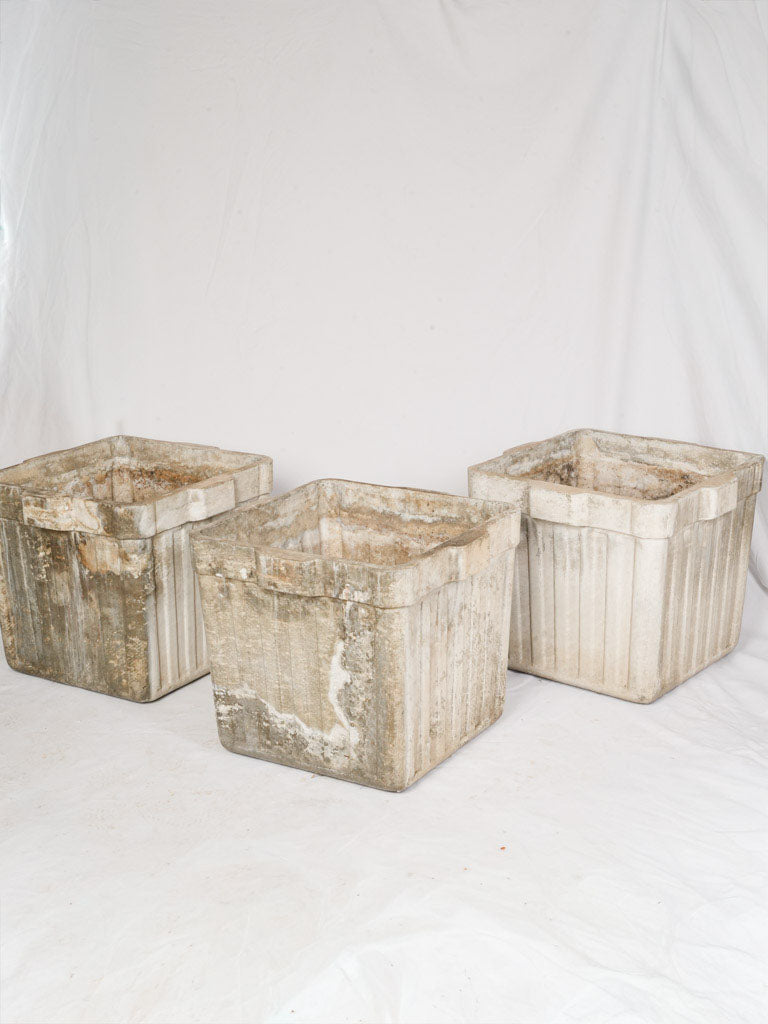 Set of Three Large Willy Guhl Planters w/ Varied Patina c. 1950 - 20½" x 23¾"