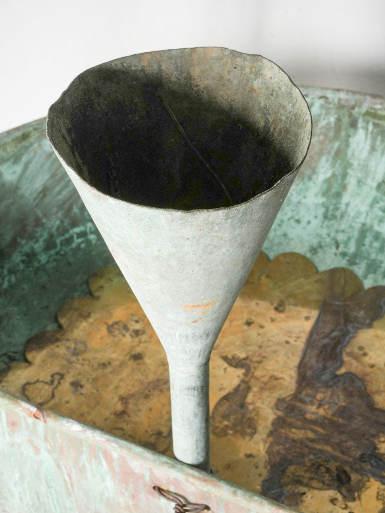 Antique French verdigris jardinière