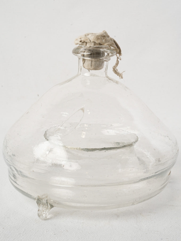 Rustic etched glass decorative item
