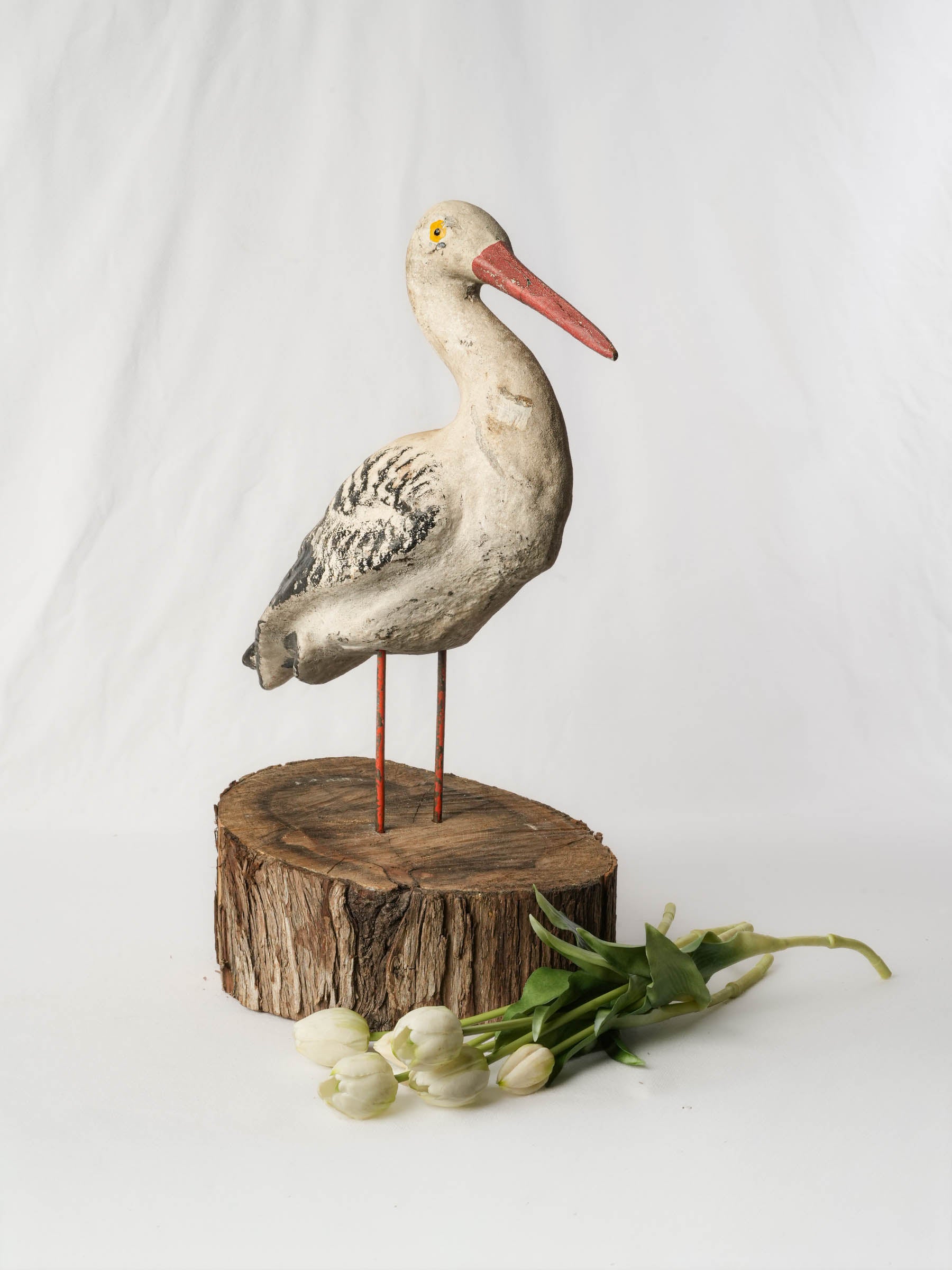 Vintage French Concrete Garden Stork