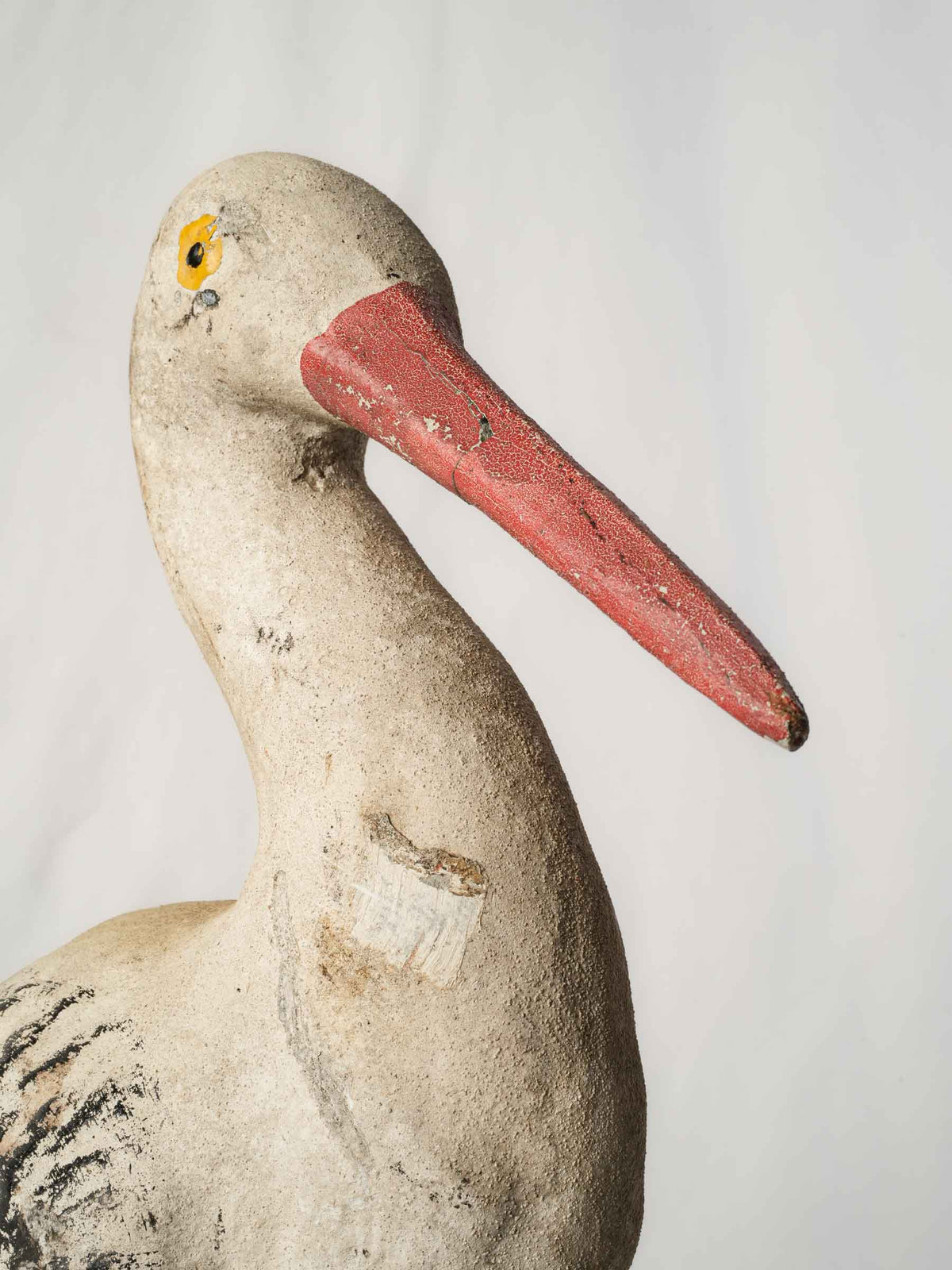 Aged Timber-Based Stork Display Piece