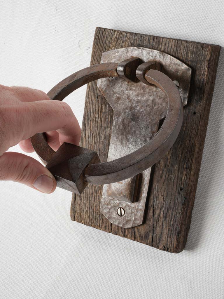 Rustic hand-forged iron door knocker