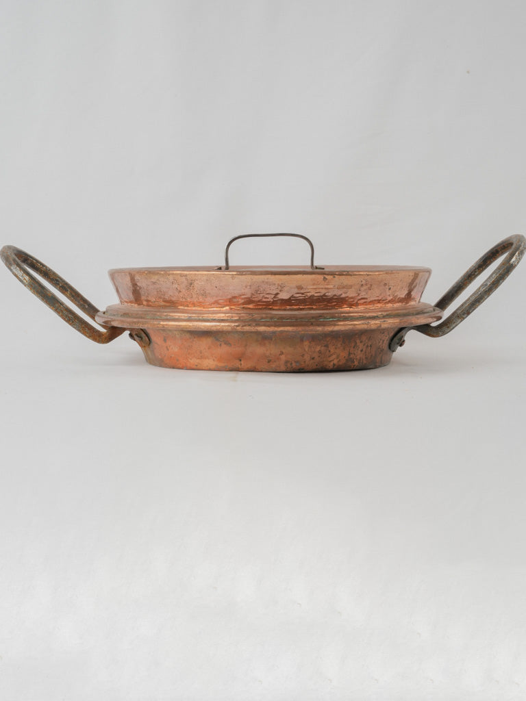 Well-maintained antique copper baking pot