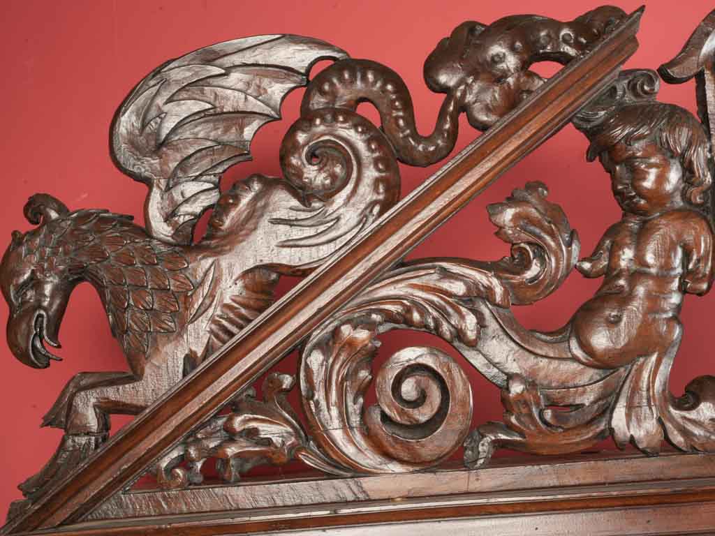 Intricate botanical motif furniture piece