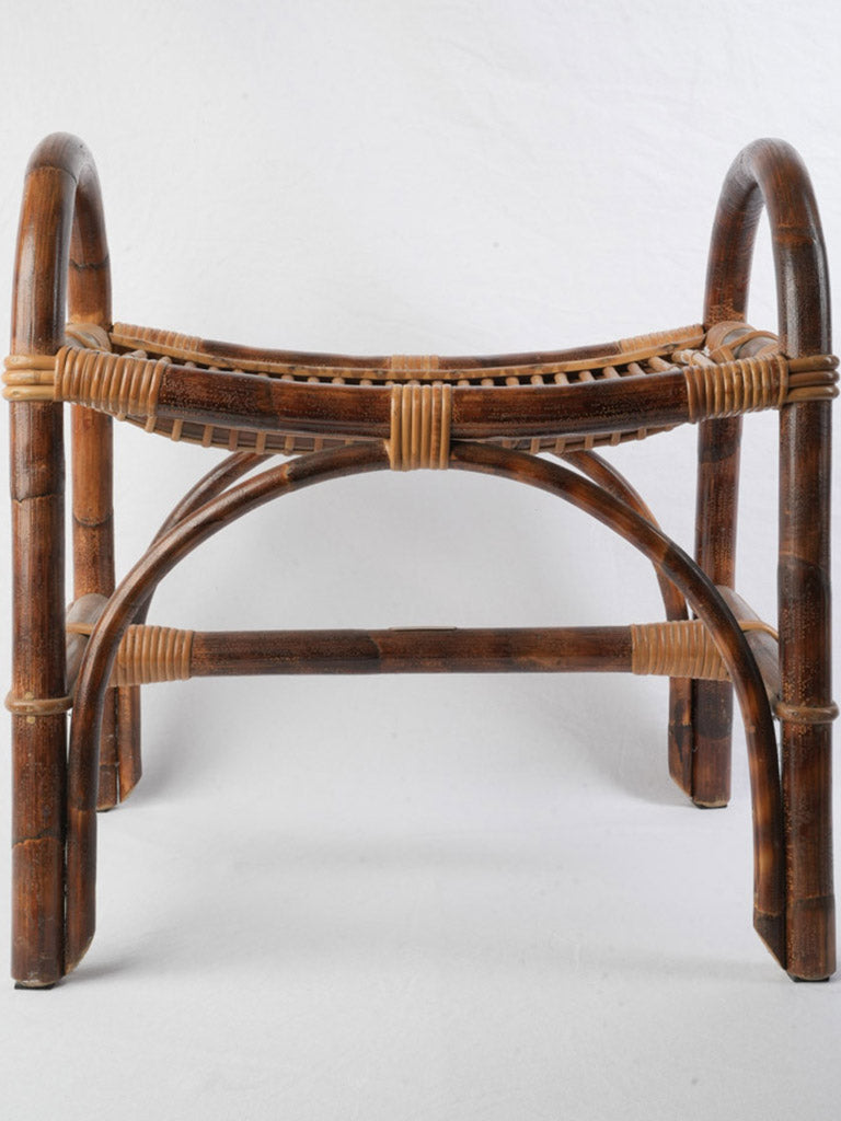 Rustic tobacco brown rattan seat