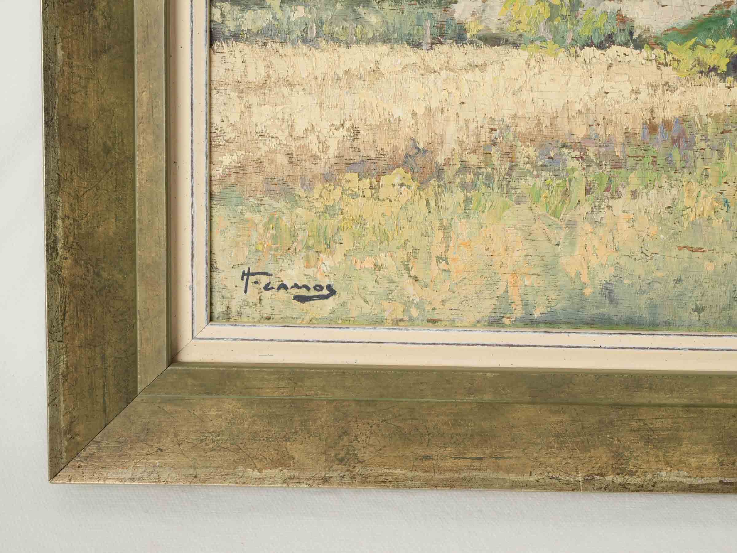 Mid-20th-Century French Oil on Panel -Provençal Landscape by Honoré Camos - 17¾" x 20½"