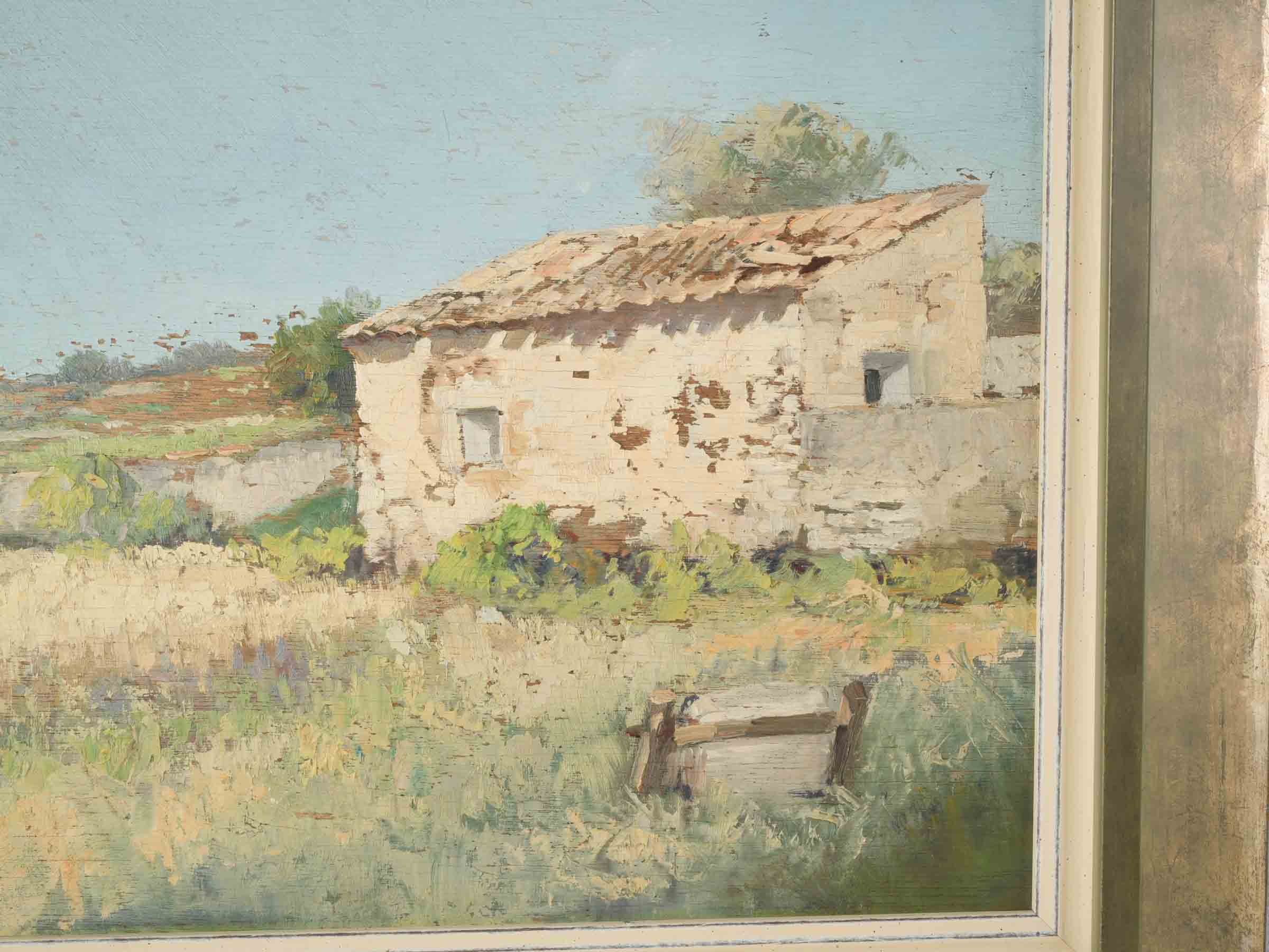 Mid-20th-Century French Oil on Panel -Provençal Landscape by Honoré Camos - 17¾" x 20½"