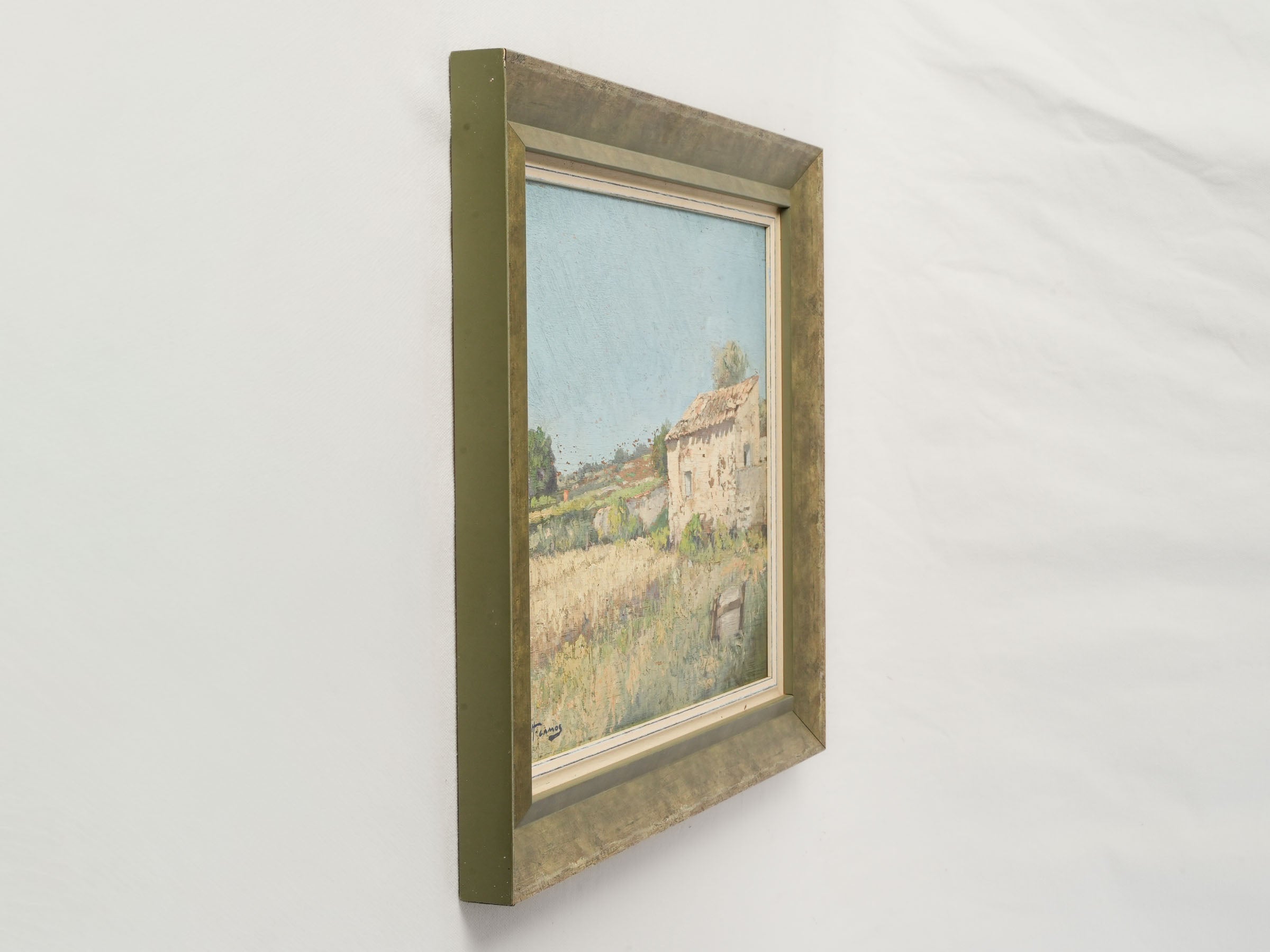 Mid-20th-Century French Oil on Panel -Provençal Landscape by Honoré Camos - 17¾" x 20½"