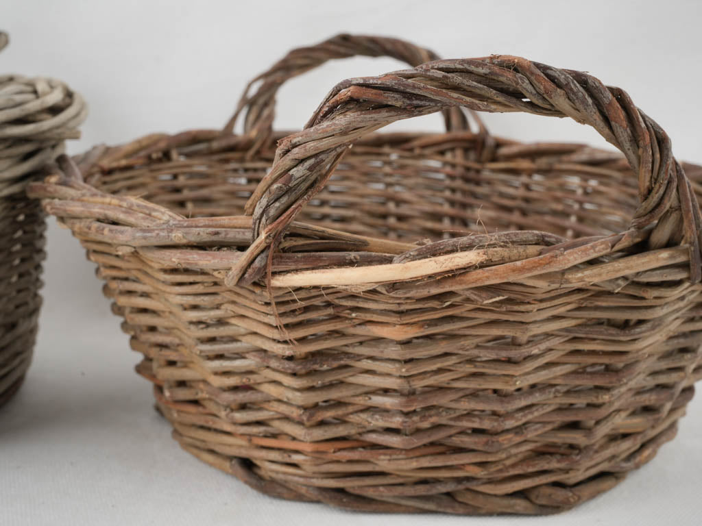 Timeless, weathered wicker baskets