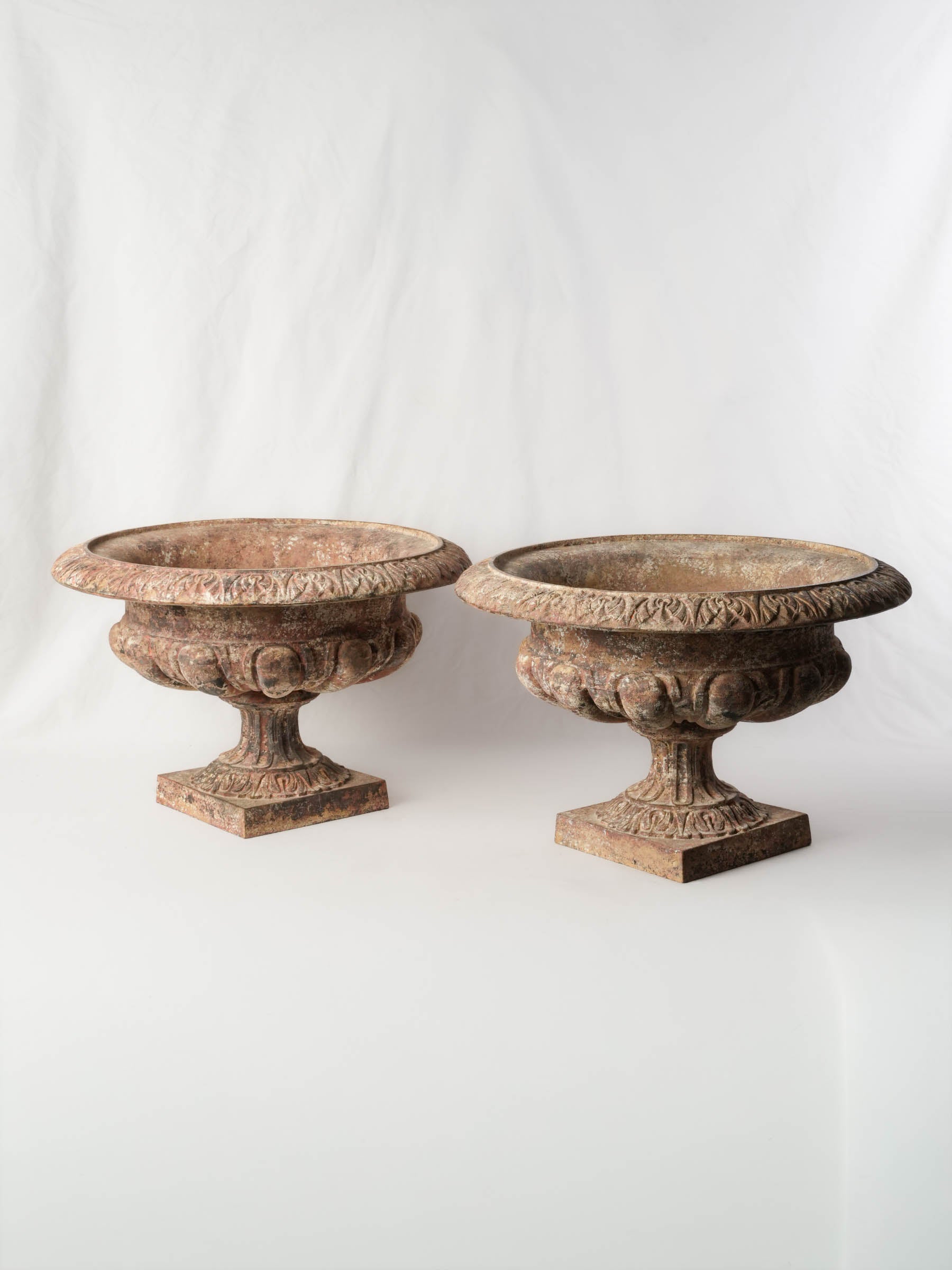 Elegant vintage garden urns